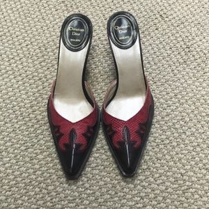 Christian Dior Souliers snakeskin mules